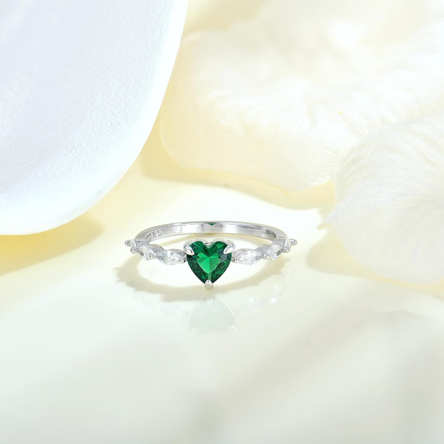 Stackable Ring 925 Sterling Silver 6mm Heart Birthtone Infinity Jewelry for Women - Image 2