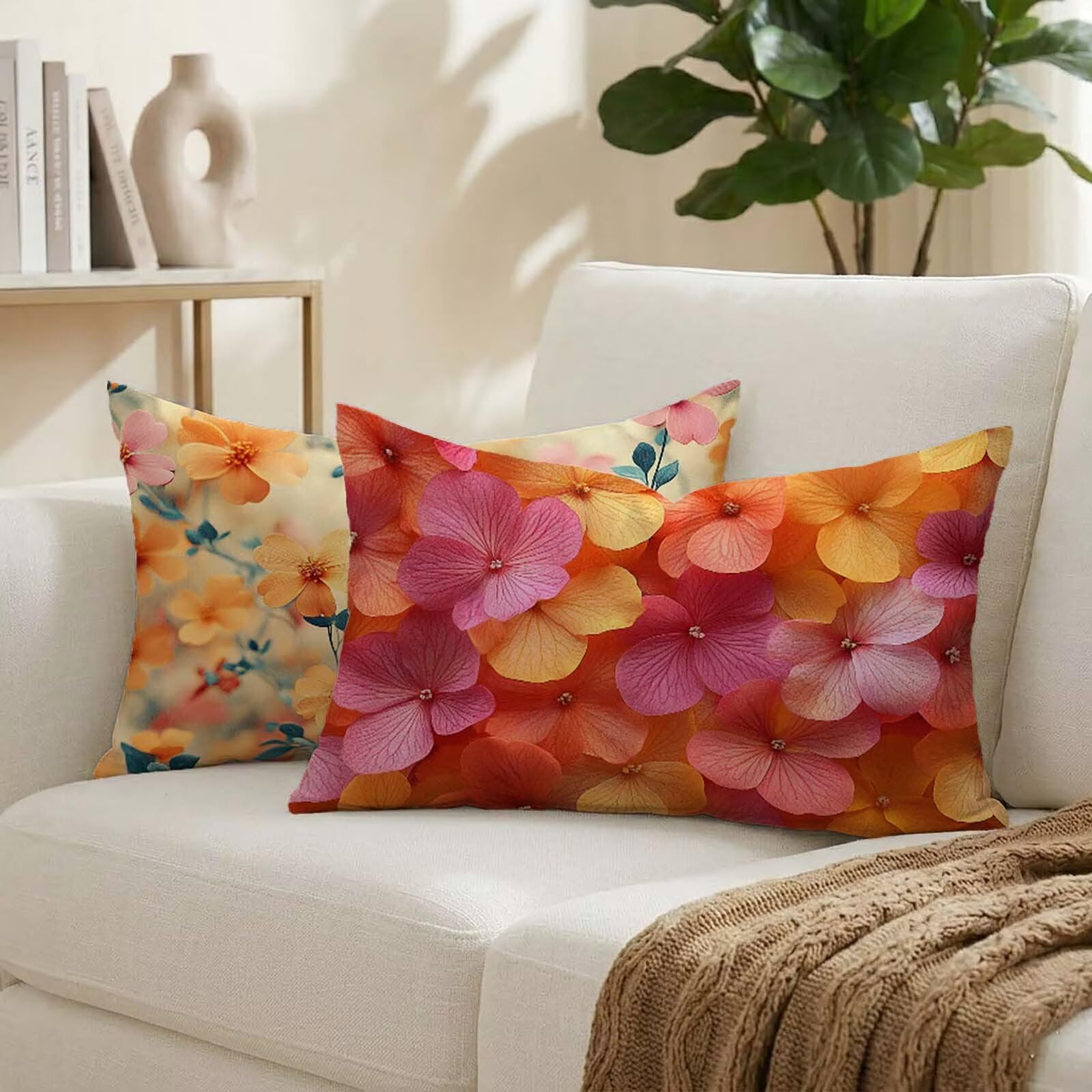 Coussin Exterieur Impermeable 40x60 cm Jaune pour Fleurir Votre Canapé de Jardin et Salon