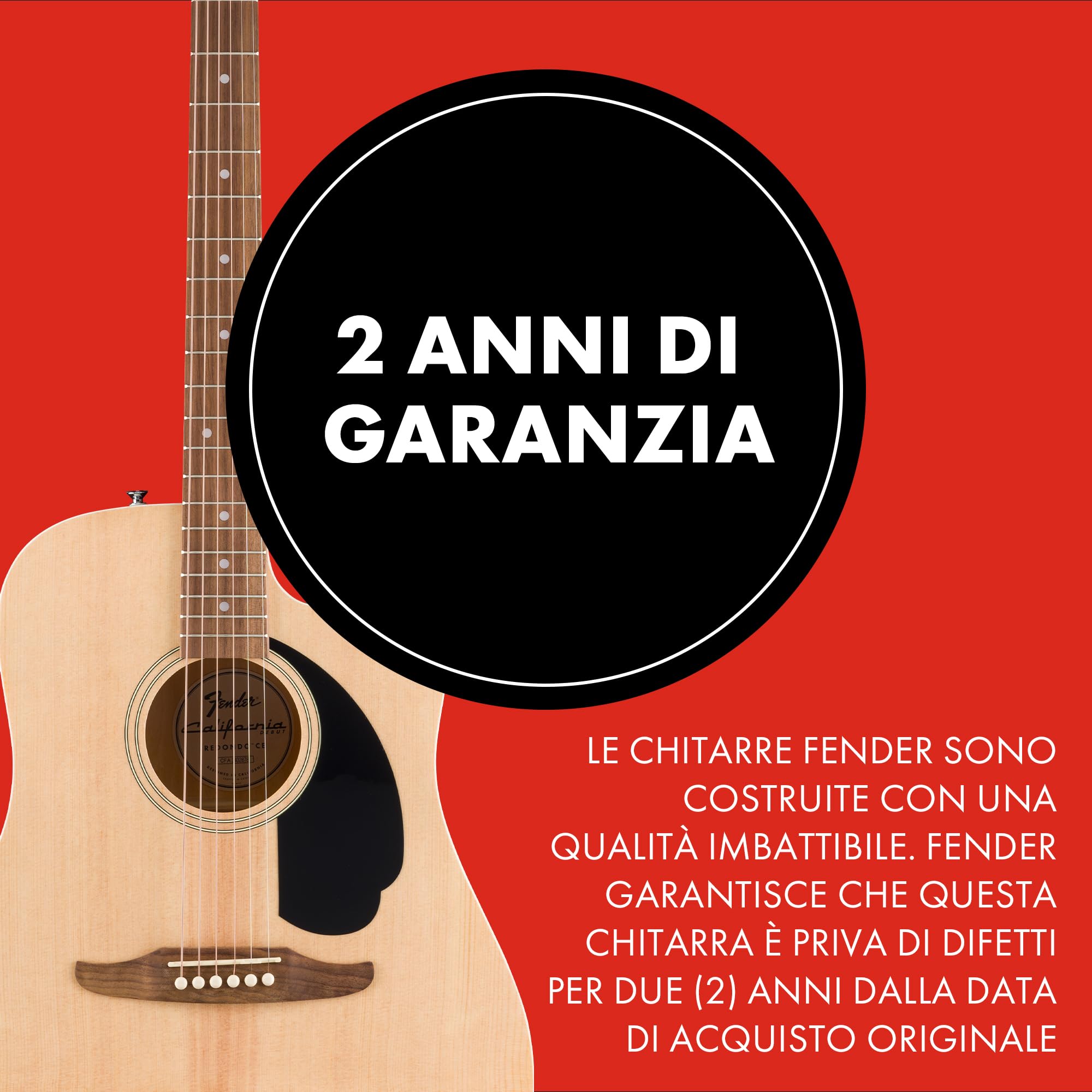 Fender CA Debut Redondo Dreadnought CE Chitarra Acustica Naturale
