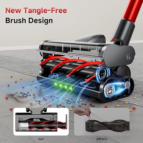 Miniatura 4 de Aspiradora inalámbrica, potente aspiradora de succión de 45 Kpa con faro LED, batería desmontable, aspiradoras de mano ligeras 8 en 1 para alfombras