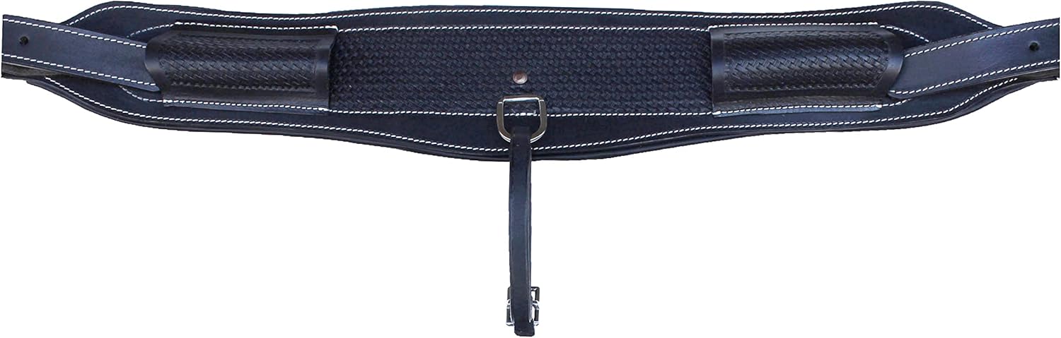 Horse Western Tooled Padded Leather Rear Flank Back Saddle Cinch Billets 9782BK