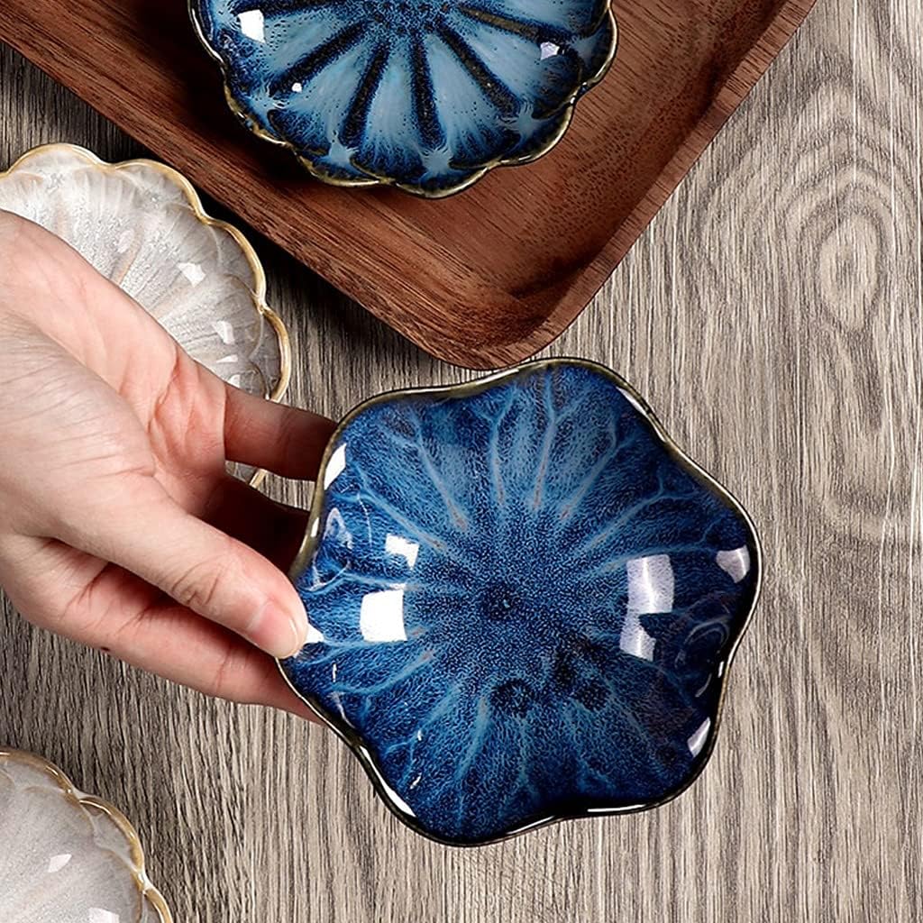 Ceramic Small Bowl-ice Cream Dessert Bowl 4 Pieces of Cereal Small Dish Bowl Snack Bowl Oven Safe Used in Microwave Oven Dishwasher Refrigerator (Color : A) (A)