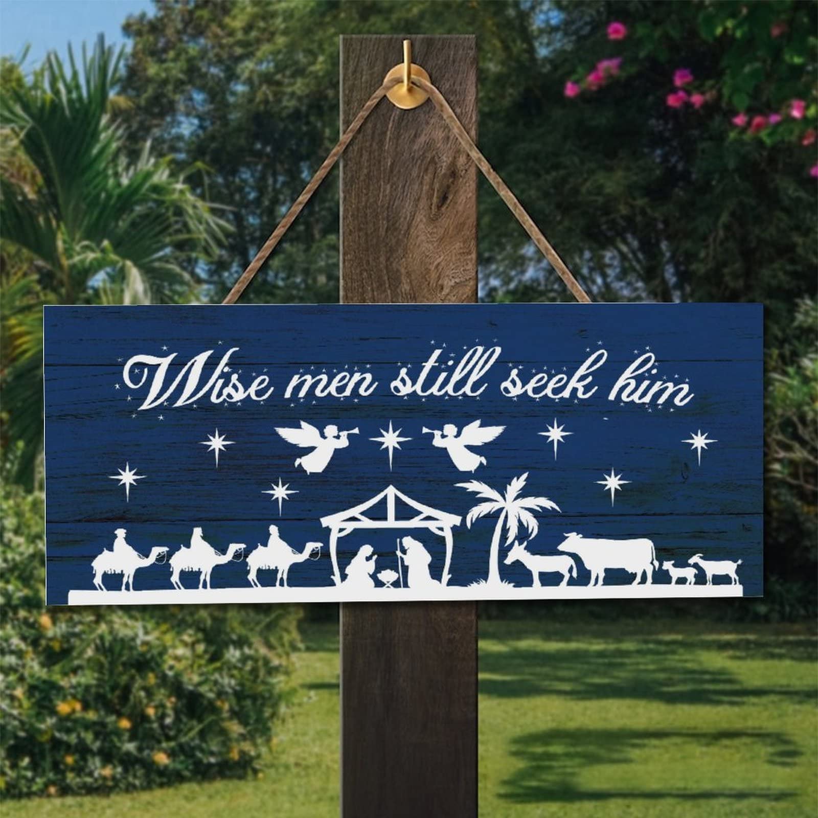 Plaque en bois rustique de la Nativité, idée cadeau pour décoration de Noël