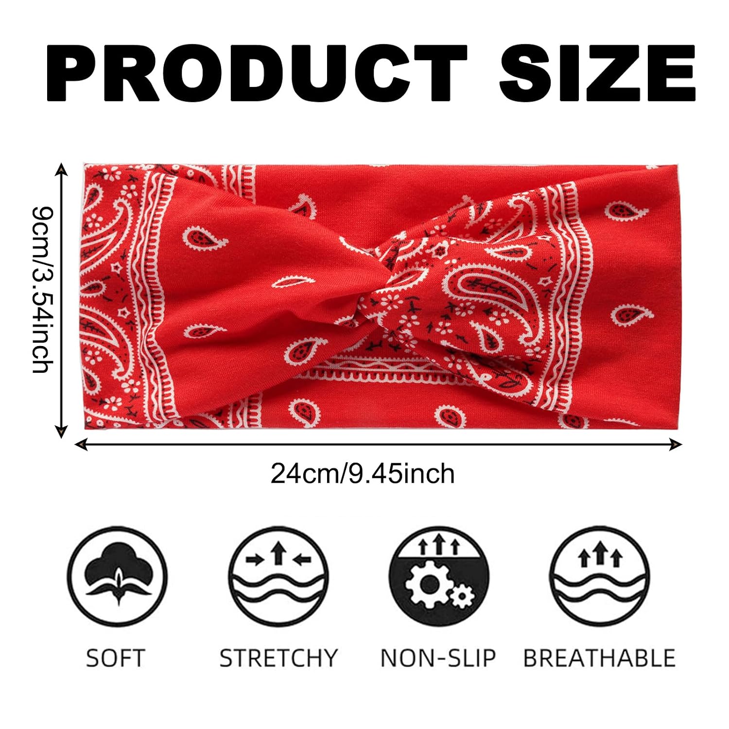 5 Pieces Hair Band, Headbands Women, Vintage Boho Bandana Leopard Headband Hair Accessories Girls for Yoga Running Exercise Daily Fitness image 2