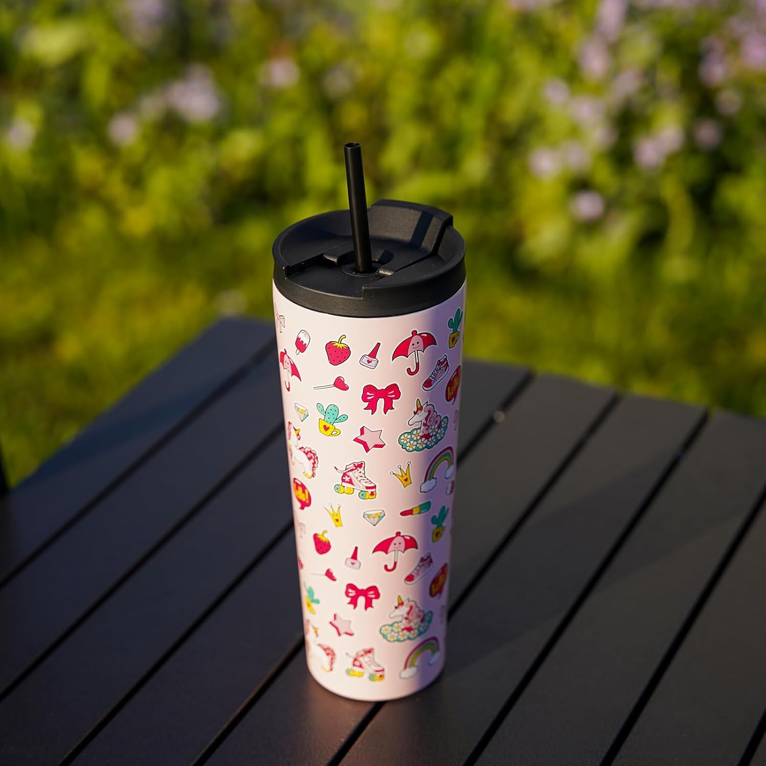 BJPKPK 26oz Tumbler With lid And Straw Stainless Steel Travel Coffee Mug Insulated Tumblers Cups,Hawaii Fruits Purple - Image 6