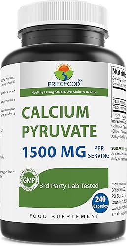 Brieofood Piruvato de calcio 1500 mg por porción - 240 cápsulas vegetarianas