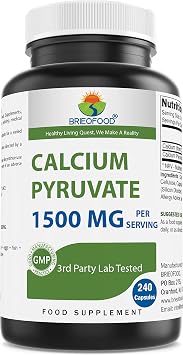 Brieofood Calcium Pyruvate 1500mg per Serving - 240 Vegetarian Capsules