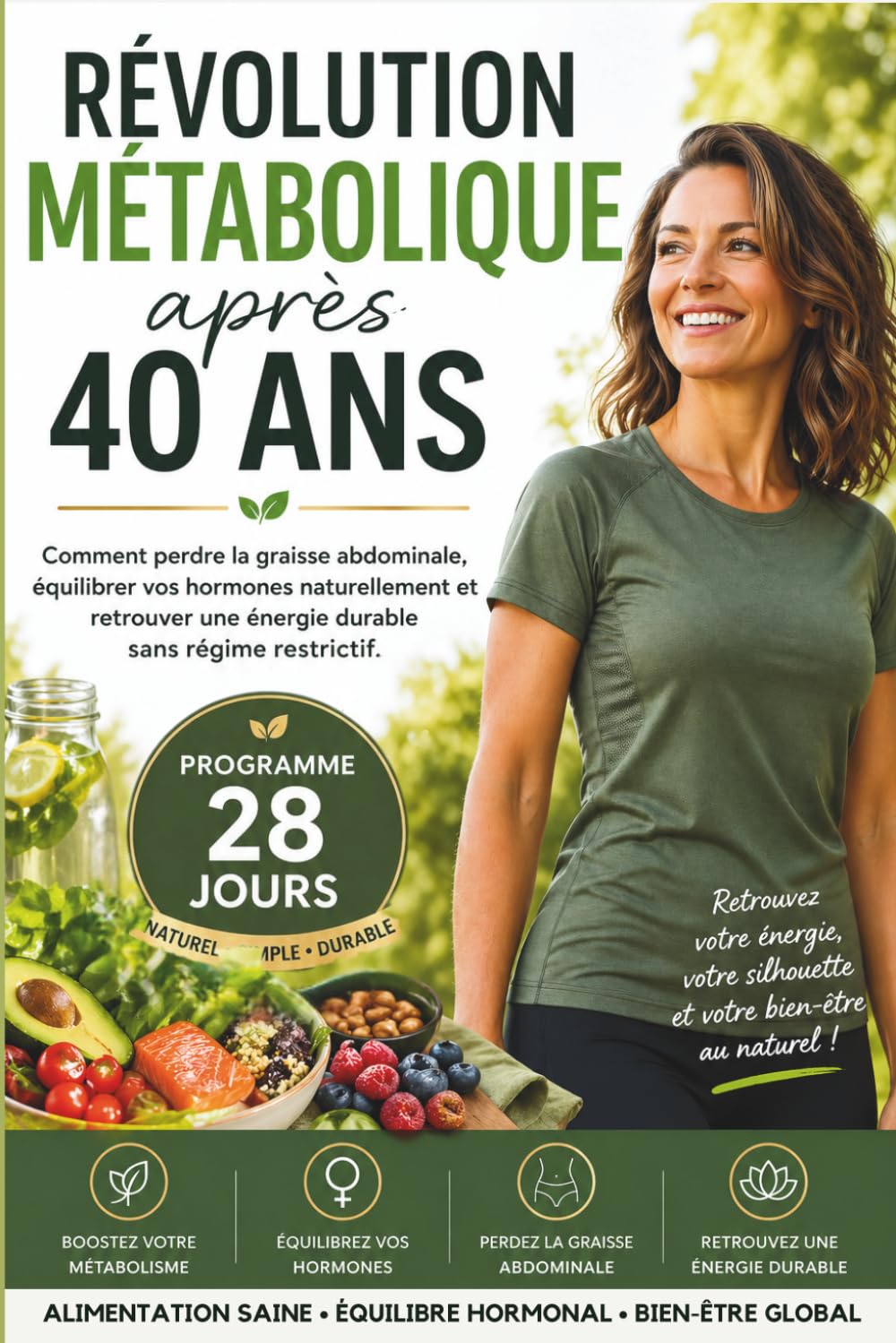 Révolution Métabolique après 40 ans: Comment perdre la graisse abdominale, équilibrer vos hormones naturellement et retrouver une énergie durable sans régime restrictif, en 28 jours