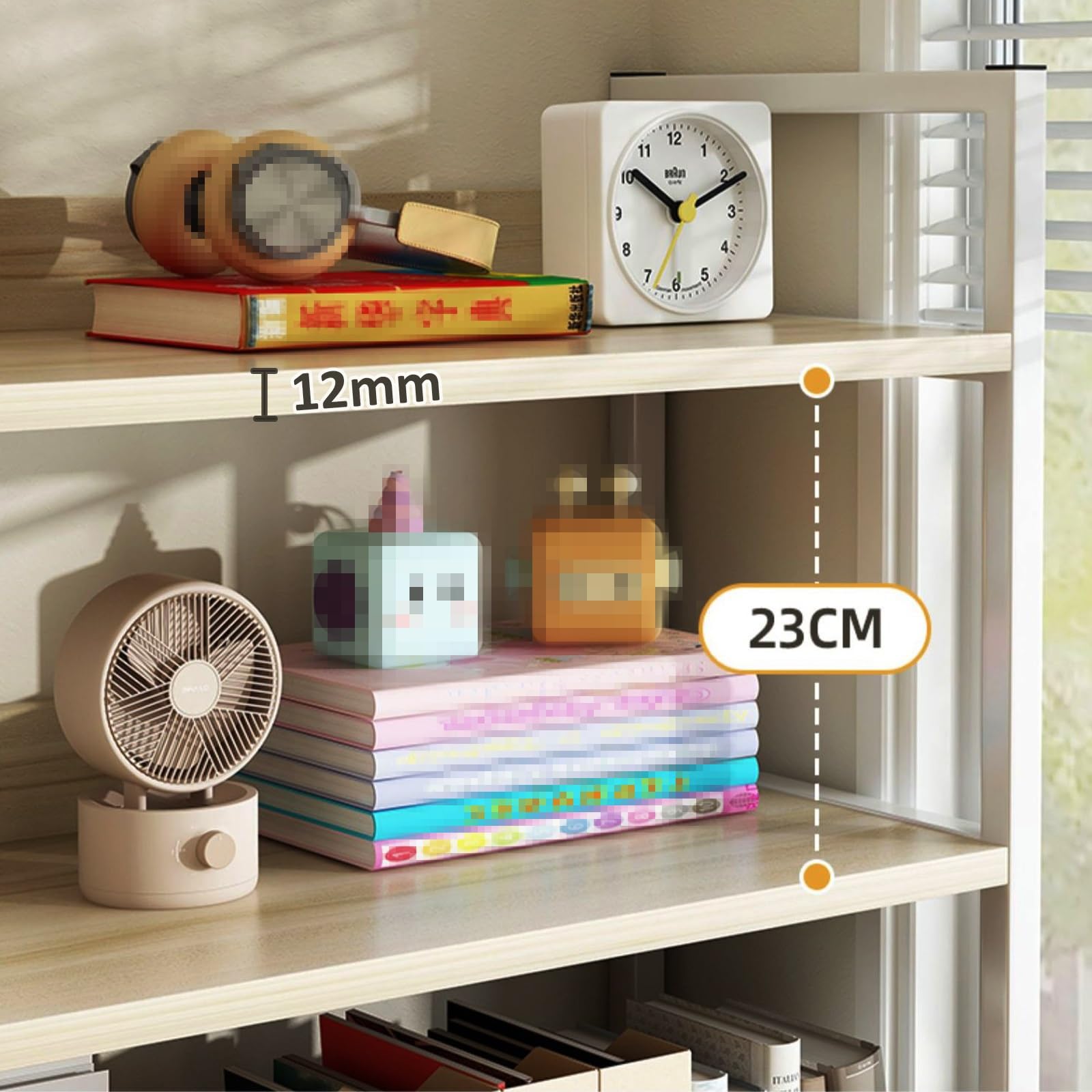 Étagère Bureau À Poser sur Bureau Rangement Etagere de Bureau, étagère de Bibliothèque, Organisateur de Table, Étagère de Rangement(White,50cm*24cm*60cm)