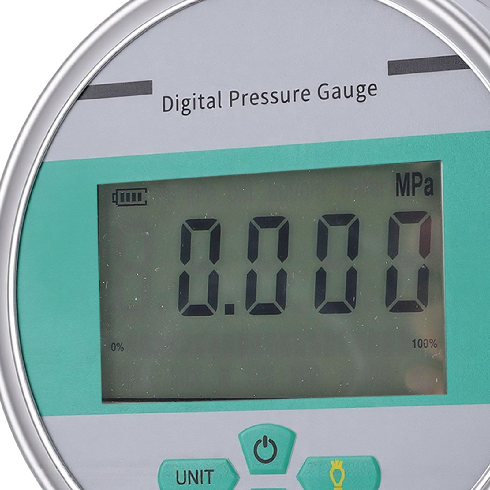 Manómetro Digital de Acero Inoxidable de Alta Precisión, Esfera de 4 Pulgadas, Larga Duración, Amplia Compatibilidad, Uso Versátil, para Aire Agua Aceite, con Pantalla LCD,