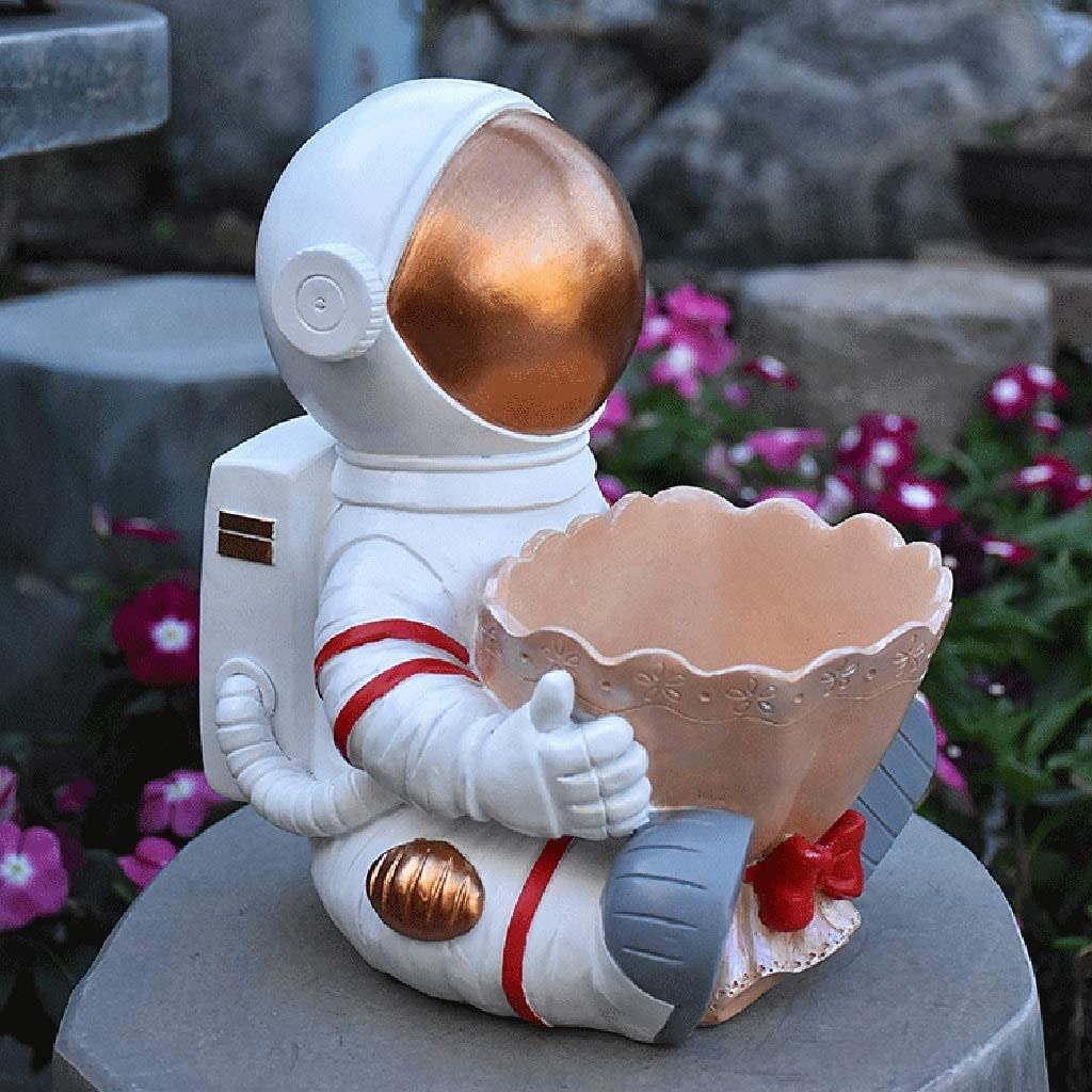 Doniczki na kwiaty, doniczki ogrodowe, dekoracja ogrodowa, unikalne doniczki dla roślin, kosmos, rzeźba astronauta, żywica, doniczka na kwiaty, dekoracja ogrodowa, 17 x 21 x 23,5 cm
