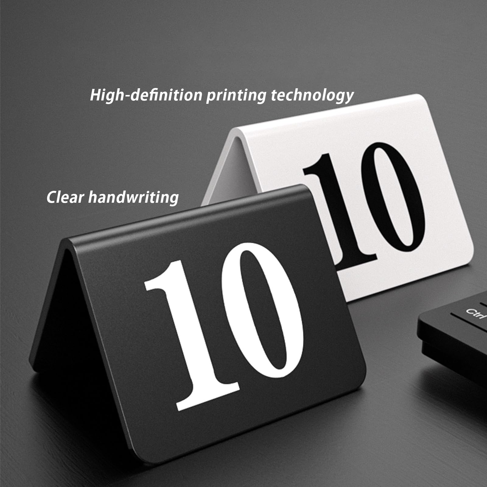 Carteles con números de mesa, Soportes for números de tienda mesa acrílico doble cara for bodas y eventos, tamaños múltiples negros transparentes(Black,46042)
