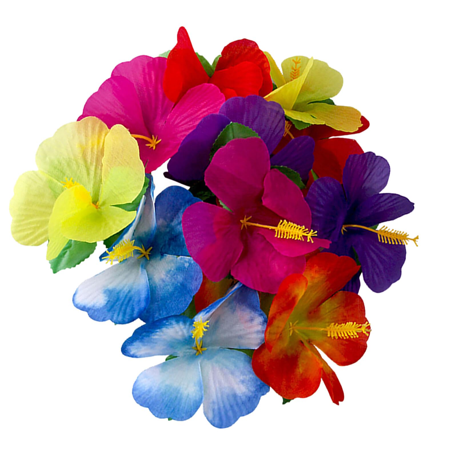 OUNONA Künstliche Hibiskusblüten Deko 72stücke aus Stoff für Sommerfest Tischdeko und Fotorequisite für Hawaii Party und Wohnzimmerdekoration Zufällige Farbe