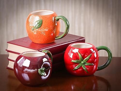 Miniatura 7 de Taza de cerámica para el hogar y la oficina, taza creativa de porcelana 3D para verduras con asa para café, té, jugo, leche y agua, taza con forma