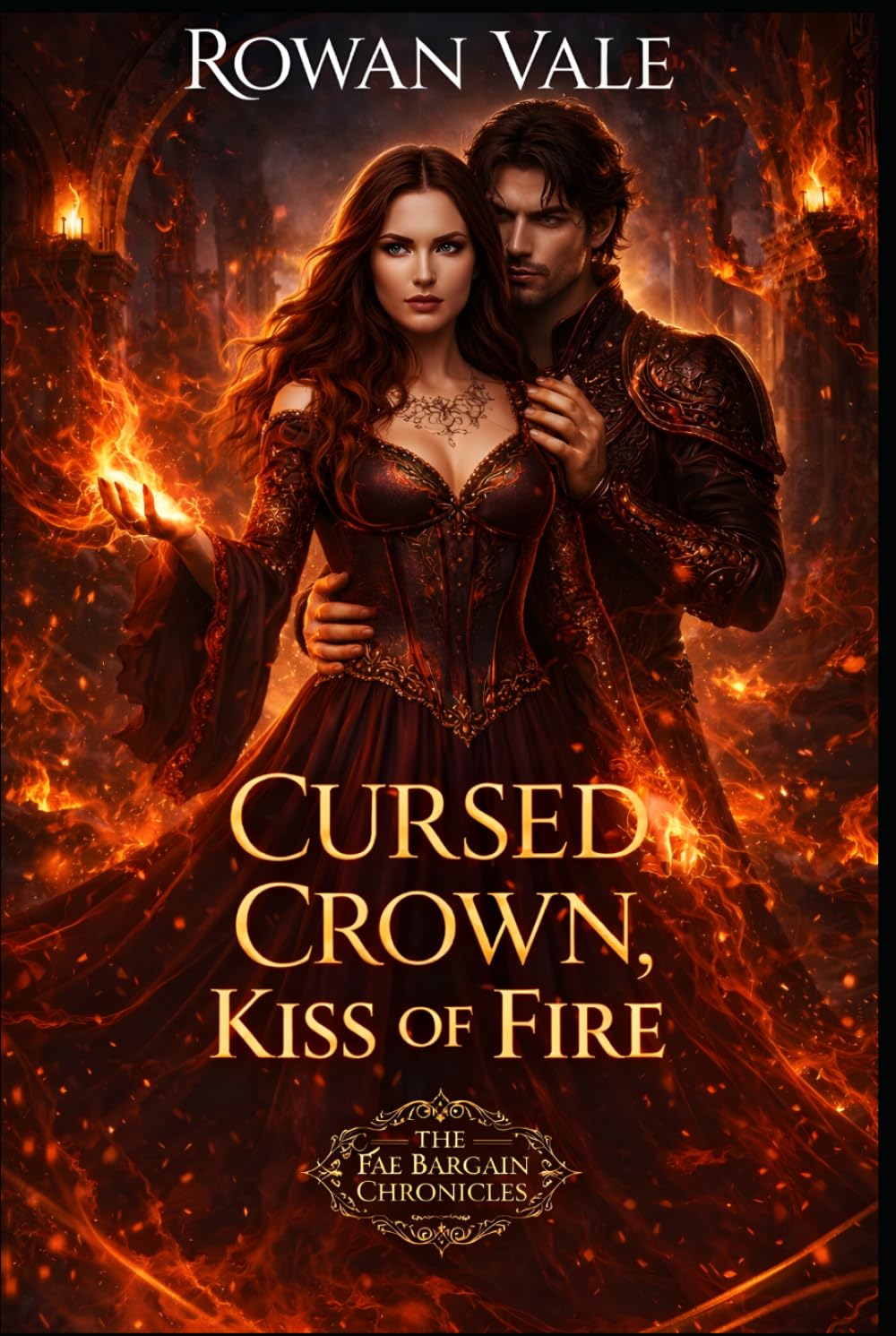 Cursed Crown, Kiss of Fire: A Fae Romance Novel (The Fae Bargain Chronicles)