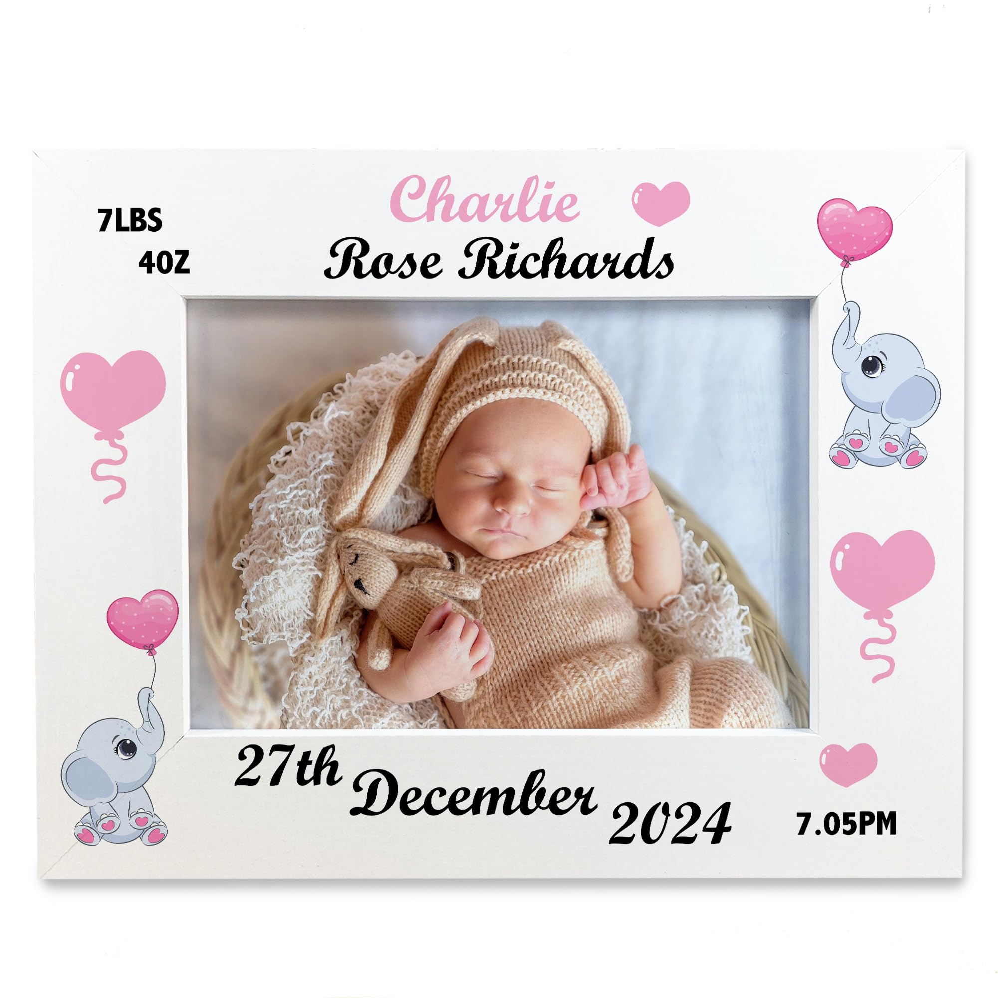 Red Ocean Personalised Baby Gift Photo Frame Birth Details Nursery Decor Baby Girl Gifts New Baby Keepsake Newborn Gifts New Mummy and Daddy Gift