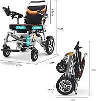 Vista 6 de Silla de ruedas eléctrica de aluminio, silla de ruedas eléctrica de lujo para adultos, motor de potencia máxima de 500 W, batería de largo alcance