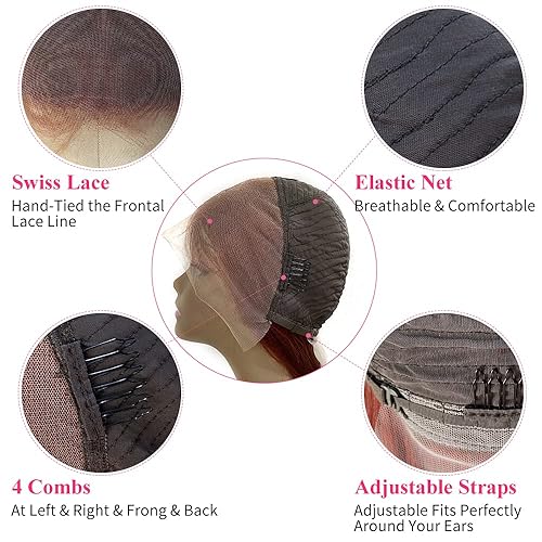 Miniatura 9 de Pelucas cortas de cabello humano rizado estilo Bob con flequillo, color marrón chocolate, para usar y llevar, sin encaje frontal, pelucas de cabello