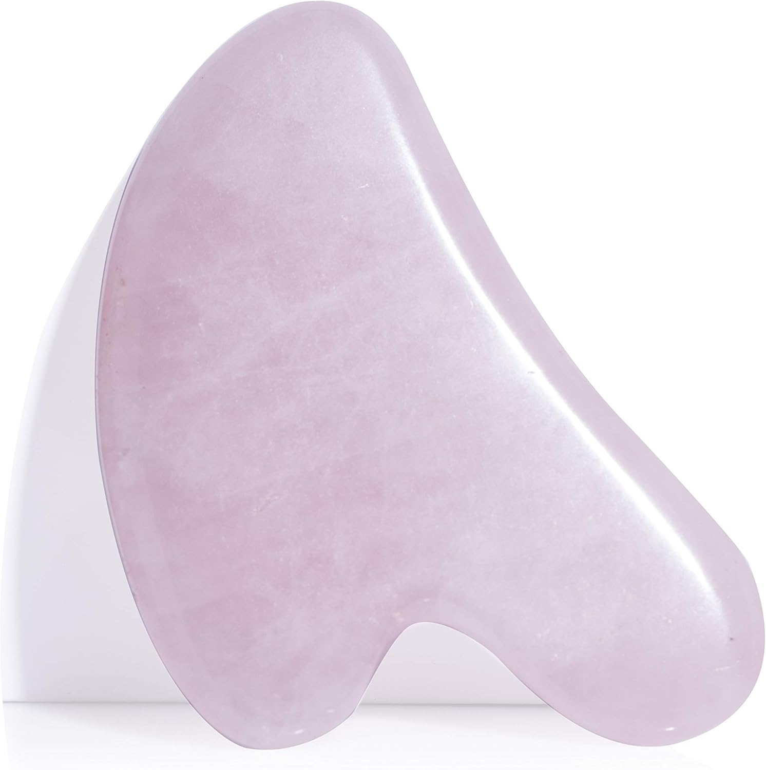 Guasha Scraping Massage Tool – Rose Quartz Gua Sha Board – Traditional Scraper Tool for Anti-Aging – 100% Natural Pink Quartz Stone Guasha – by Sandine