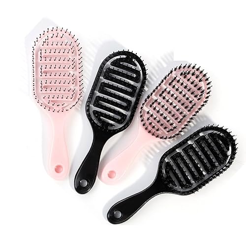 Miniatura 2 de LINCYS Comb Hair Brush Scalp Massage Comb Curling Comb Air Cushion Plastic Comb Bristles Air Bag Comb Household Massage Hairdressing Comb (Color
