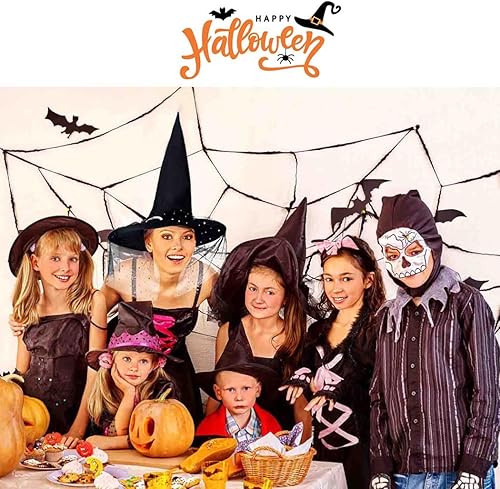 Miniatura 4 de Sombrero de bruja de Halloween para decoración, sombrero de bruja de encaje de campanario, accesorio de disfraz de Halloween para fiesta de cosplay