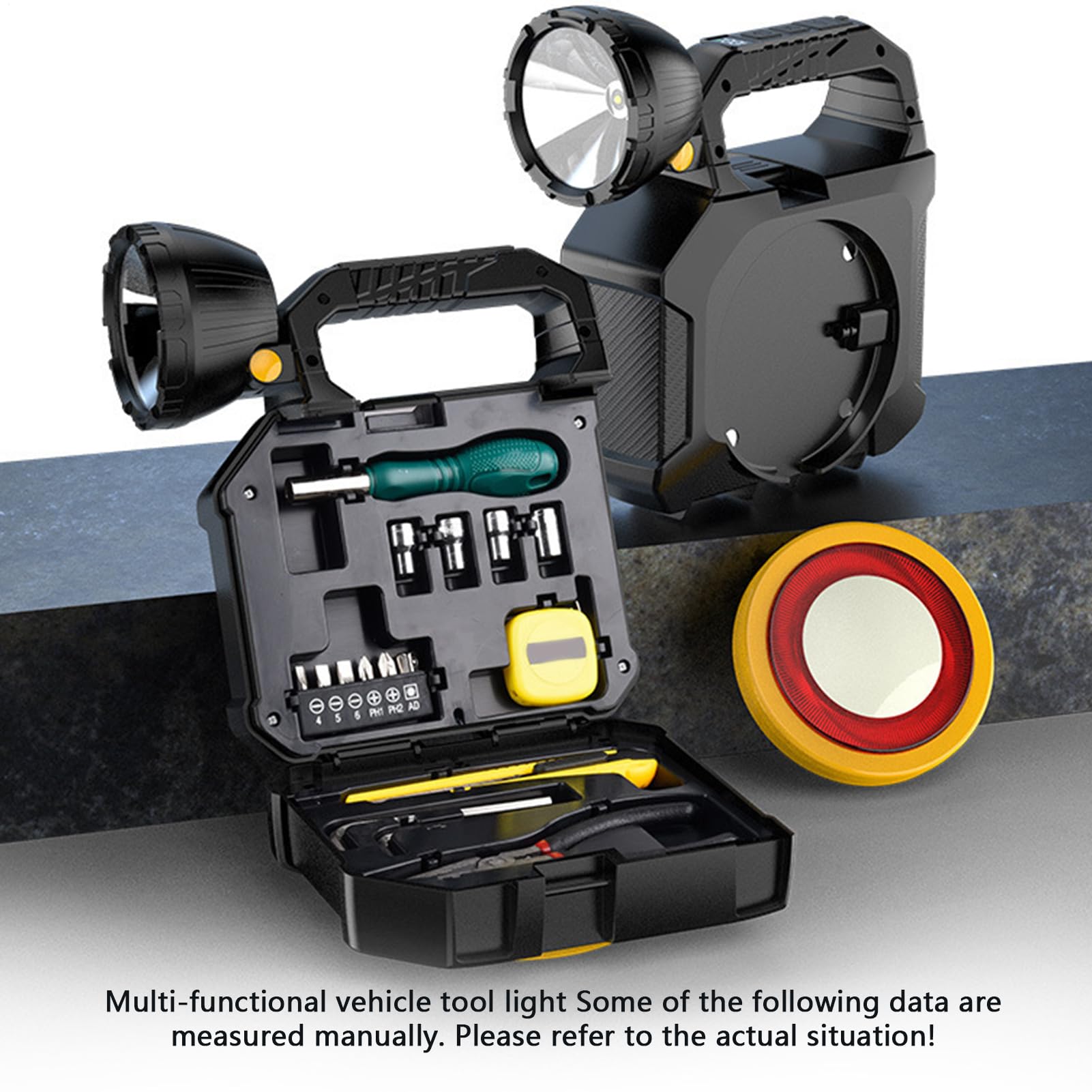 Generico Torcia LED Ricaricabile Luminose Alta Lunga Durata Multiuso | Lanterna Da Campeggio Ricaricabile Solare Pesca, Outdoor, Escursionismo, Camminata Notturna, Blackout, Riparazione Auto