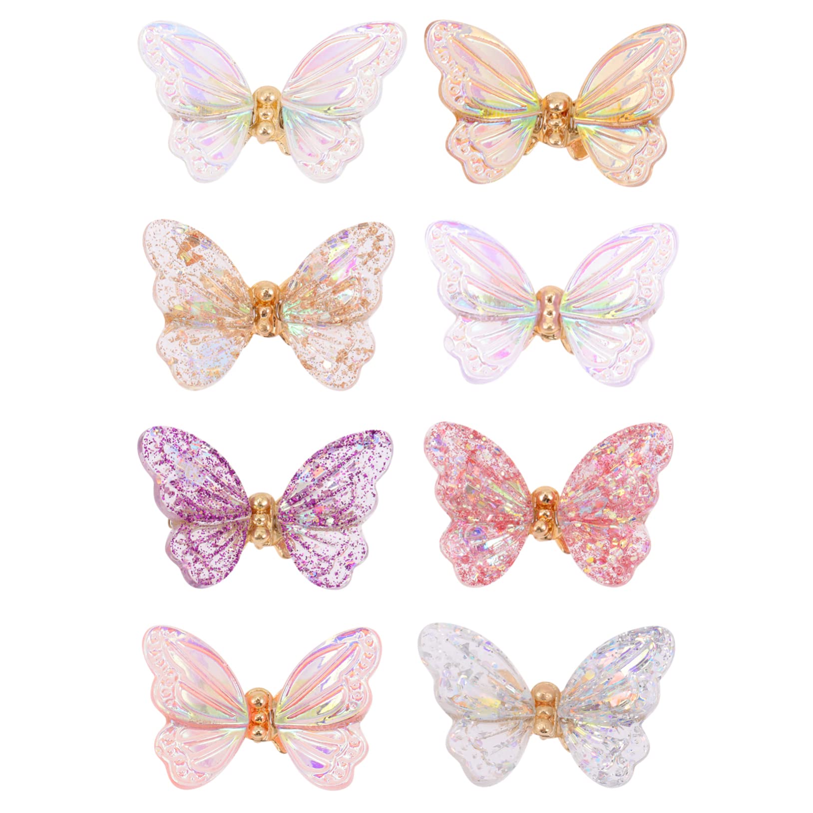 BESTYASH 8pcs Butterflies Nail Art Charms Fashion DIY Nail Decorations for Manicure Eye Catching for Natural and Fake for Creative Projects