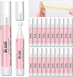 Dr.nail Cola Super Forte Para Unhas De Acrílico, Postiças E Arte - Pacote Com 20, 0,07 Oz Por Tubo, Secagem Rápida, Pontas Adesivas Longa Duração, Reparo Quebras, Sem Necessidade Lâmpada Uv