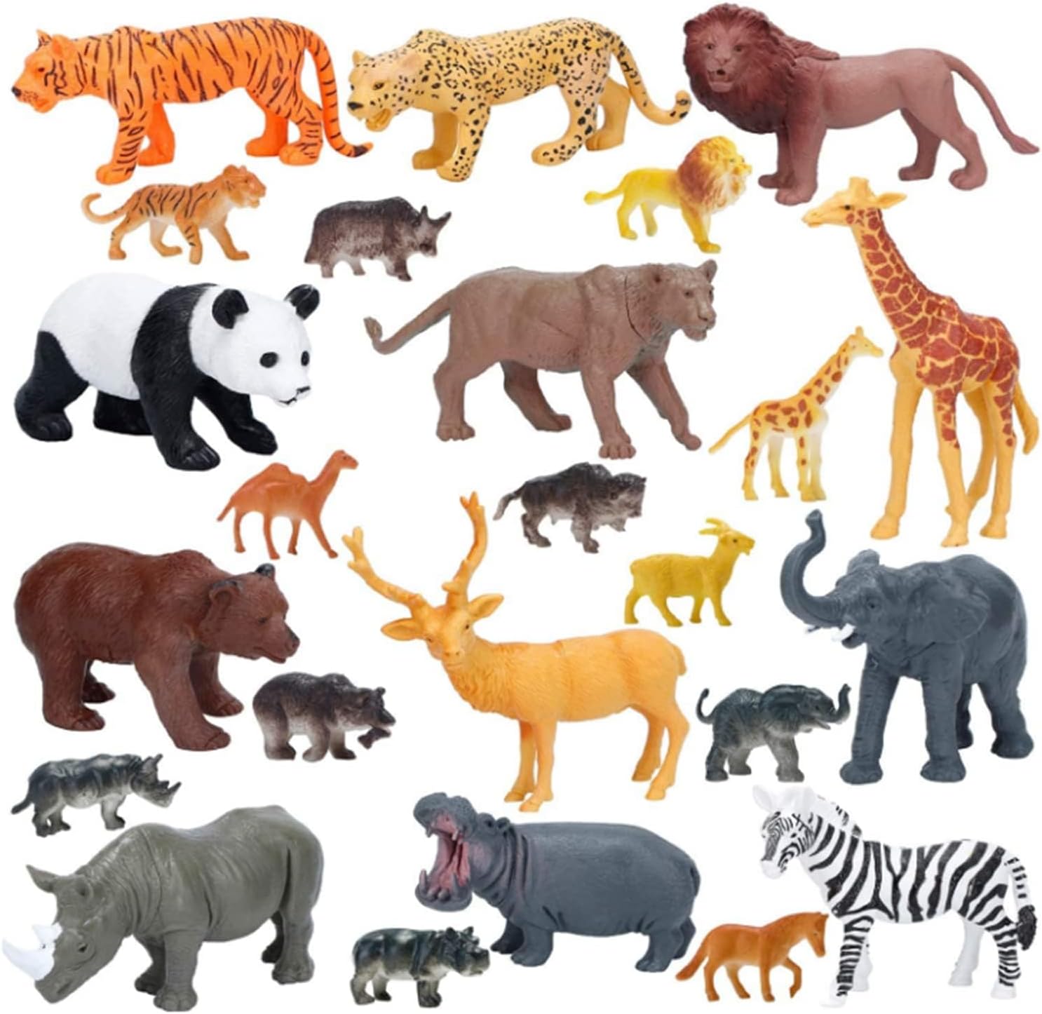 Jumbo Safari Animals Figurines Toys, Realistic Jumbo Wild Zoo Animals Figurines Plastic African Jungle Animals for Kids Toddlers