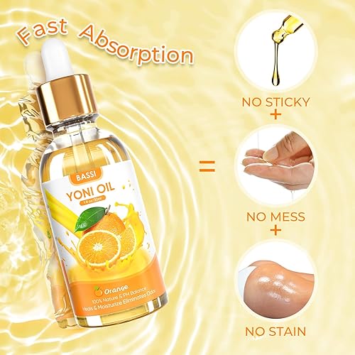 Miniatura 7 de BASSI Yoni Oil - Hidratante vaginal orgánico de aceite femenino de Yoni, equilibrio de pH para mujeres, desodorante femenino, elimina el olor con