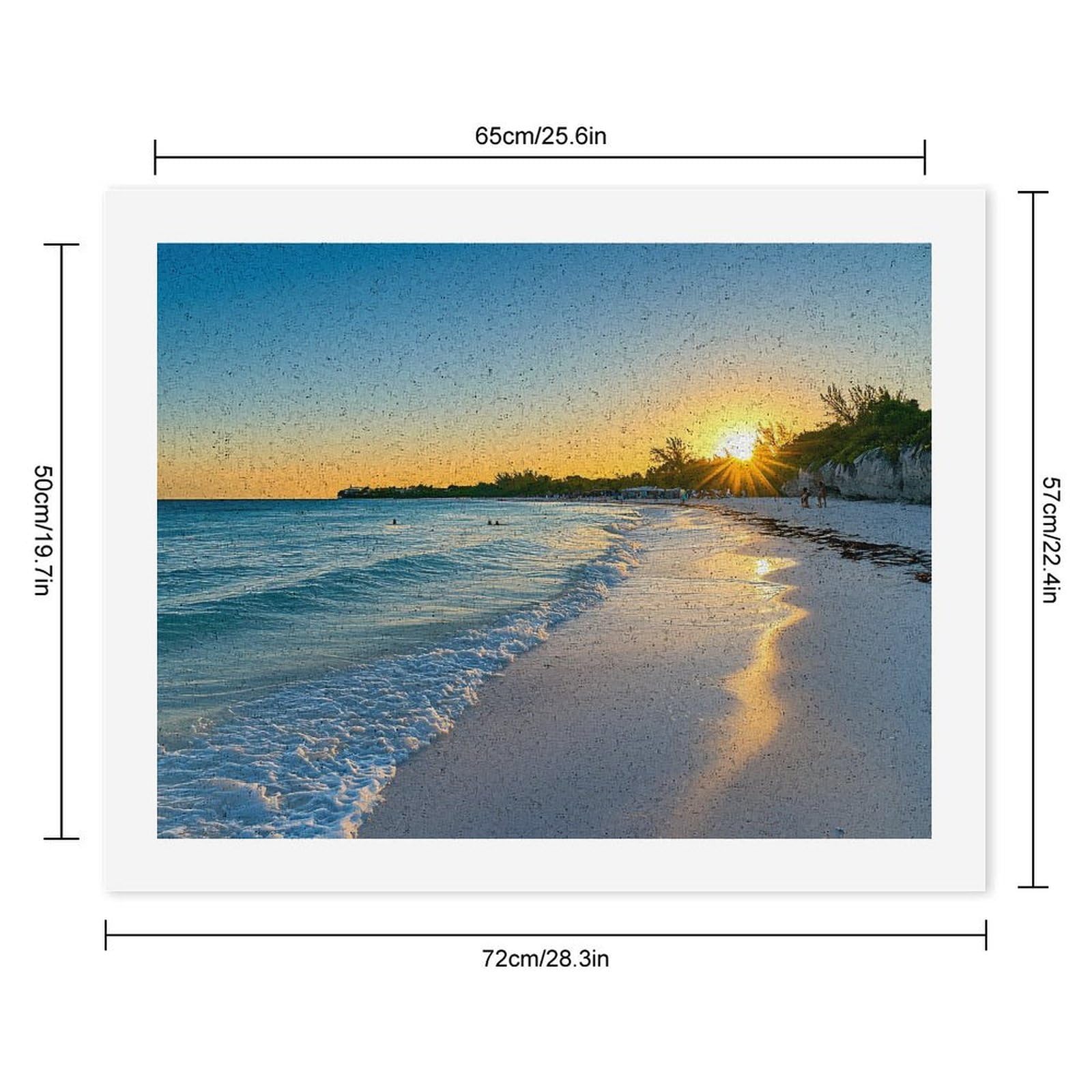 Lustiges Malen nach Zahlen für Erwachsene, Motiv: Strand mit Wellen und Sonnenuntergang, Baumwolle, digitales Ölgemälde, Heimdekoration, Geschenk, 50 x 65 cm