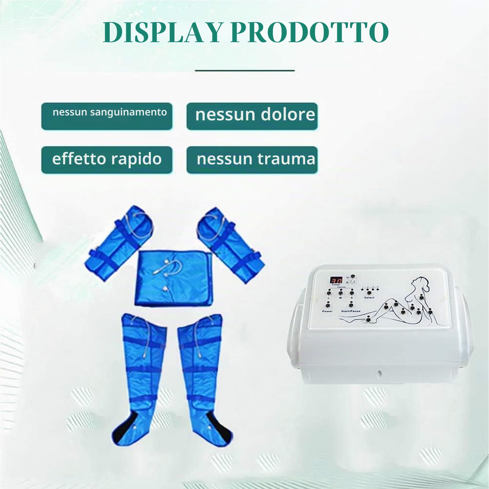 Strumento per Pressoterapia a Vuoto con Onda d'Aria a Infrarossi Lontani 16 Airbag per Massaggio Completo del Corpo Massaggio di Drenaggio Linfatico Perdita Peso Attrezzatura per Massaggi di Bellezz