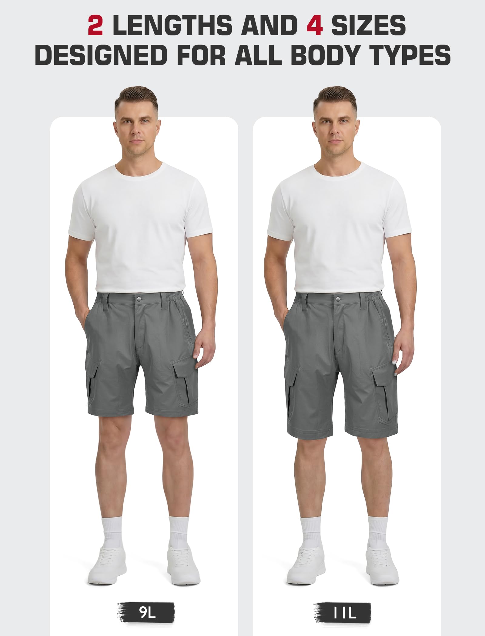IGOLUMON Pantaloncini Cargo Uomo Bermuda Sportivi Tattici con Tasconi | Pantaloni Corti Trekking Idrorepellenti Traspiranti per Escursionismo e Outdoor