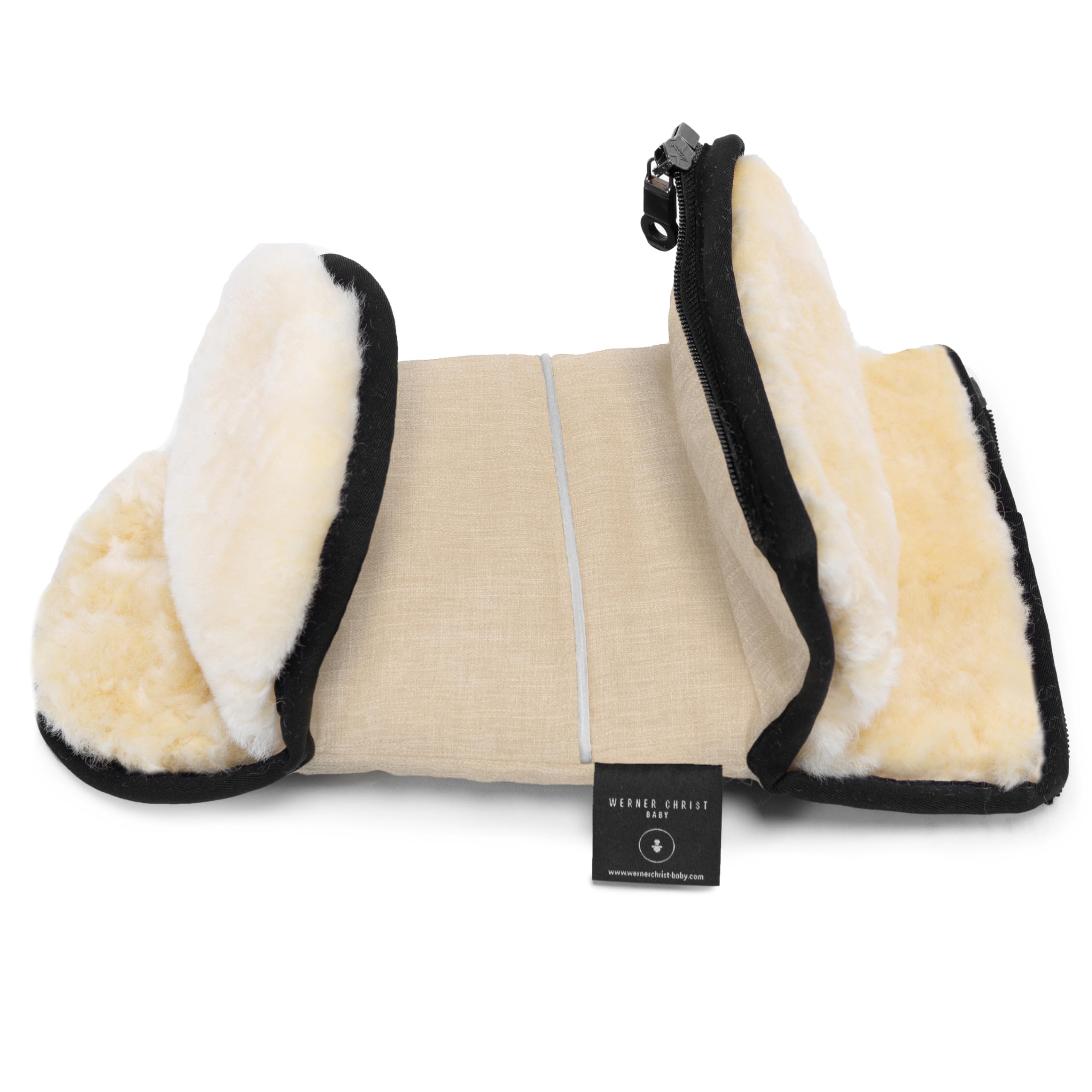 Lammfell Handwärmer von WERNER CHRIST BABY – GLOVY Handschuhe sind der ideale Kinderwagen-Muff aus medizinischem Fell, warmer universaler und wasserabweisender Handmuff, in Cloud (beige)