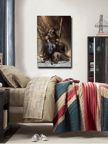 Miniatura 3 de Odin - Póster decorativo para pared, mitología nórdica, contemporáneo, decoración de pared, lienzo giclée, arte de pared, impresiones modernas,
