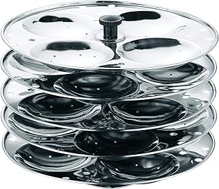 Vinod Stainless Steel Idli Stand – 5 Tier Stand – Makes up to 20 Idlis –...