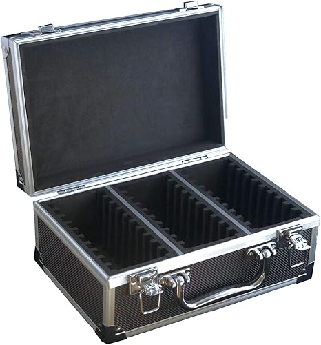 Ursae Minoris Elite - Caja de aluminio negro con asa para 30 soportes de monedas de estilo certificado o certificado NGC, PCGS, ANACS, faro, BCW