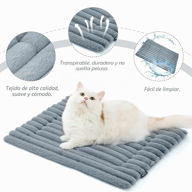 Foto 3 de 7 de Colchón de Cama para Jaula de Perro, Tapete de Cama de Forro Polar para Mascotas, Suave