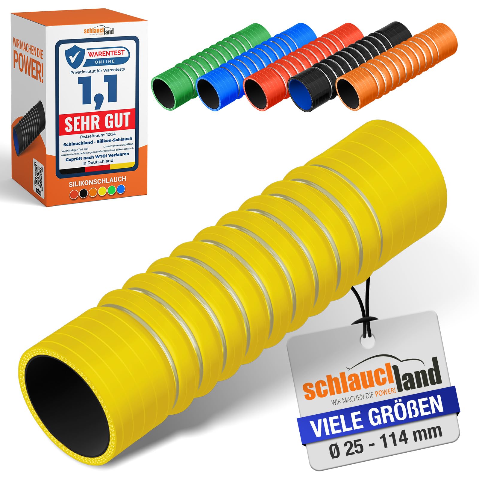 ULTRAFLEX Silikonschlauch Winkel 40° – ID 60 Mm, 30 Cm Lang, 5 Mm Wandstärke – Für LLK, Kühler, Turbo – Hitzebeständig -50° Bis +180°C