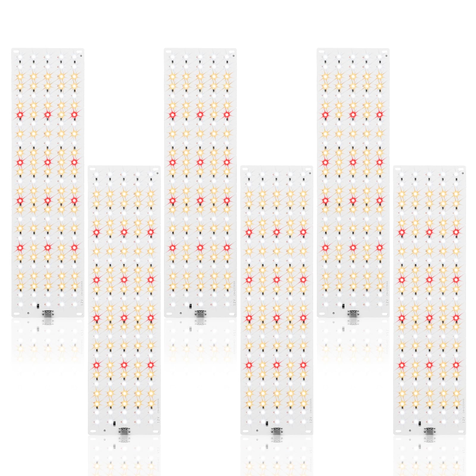 810 LEDs Pflanzenlampe - 6 Stück LED Vollspektrum Doppelschalter, Pflanzenleuchte, Pflanzenlicht Wachsen licht mit 3/9/12H Zeitschaltuhr 10 Arten von Helligkeit für Zimmerpflanzen [Energieklasse B]