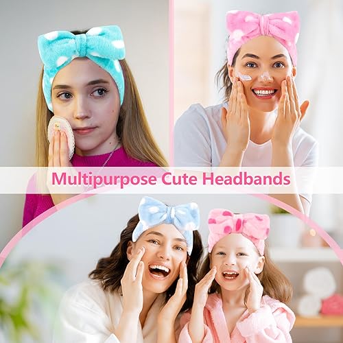 Miniatura 3 de Ondder 6 diademas de spa, diadema de maquillaje, diademas para el cuidado de la piel, diademas de tela de rizo, diadema de lavado facial, diadema