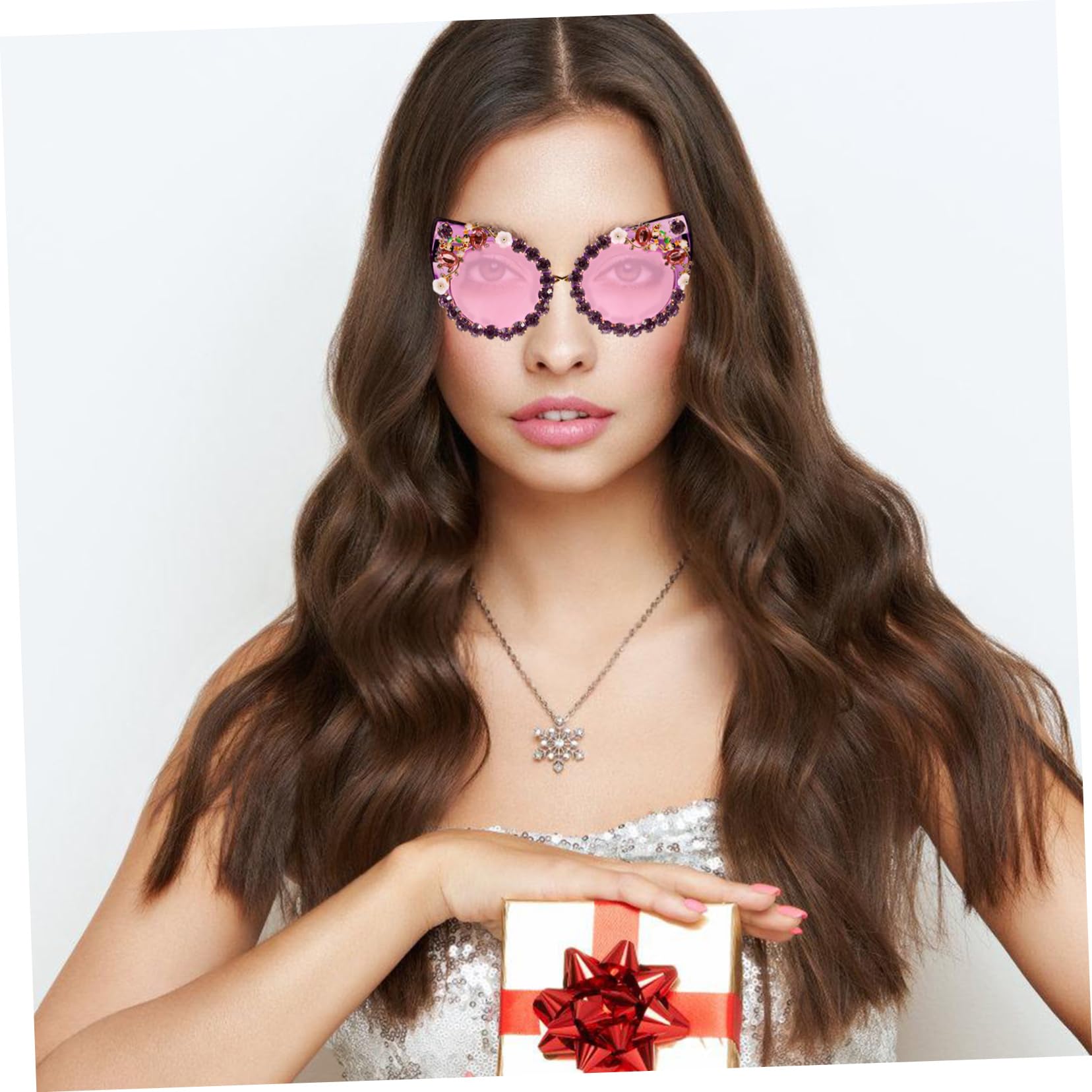 CALLARON 4pezzi Occhiali Da Sole Cat Eye Con Strass Per Donne Occhiali Con Montatura Gradiente Uv Per Attività All Aperto e Occasioni Speciali