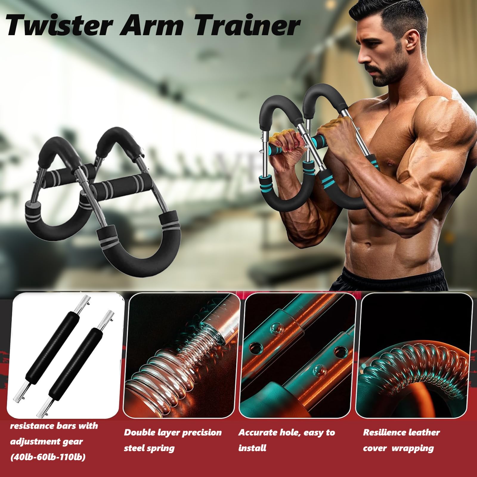 Home Gym Equipment Twister Arm Trainer - Adjustable Spring Resistance ...