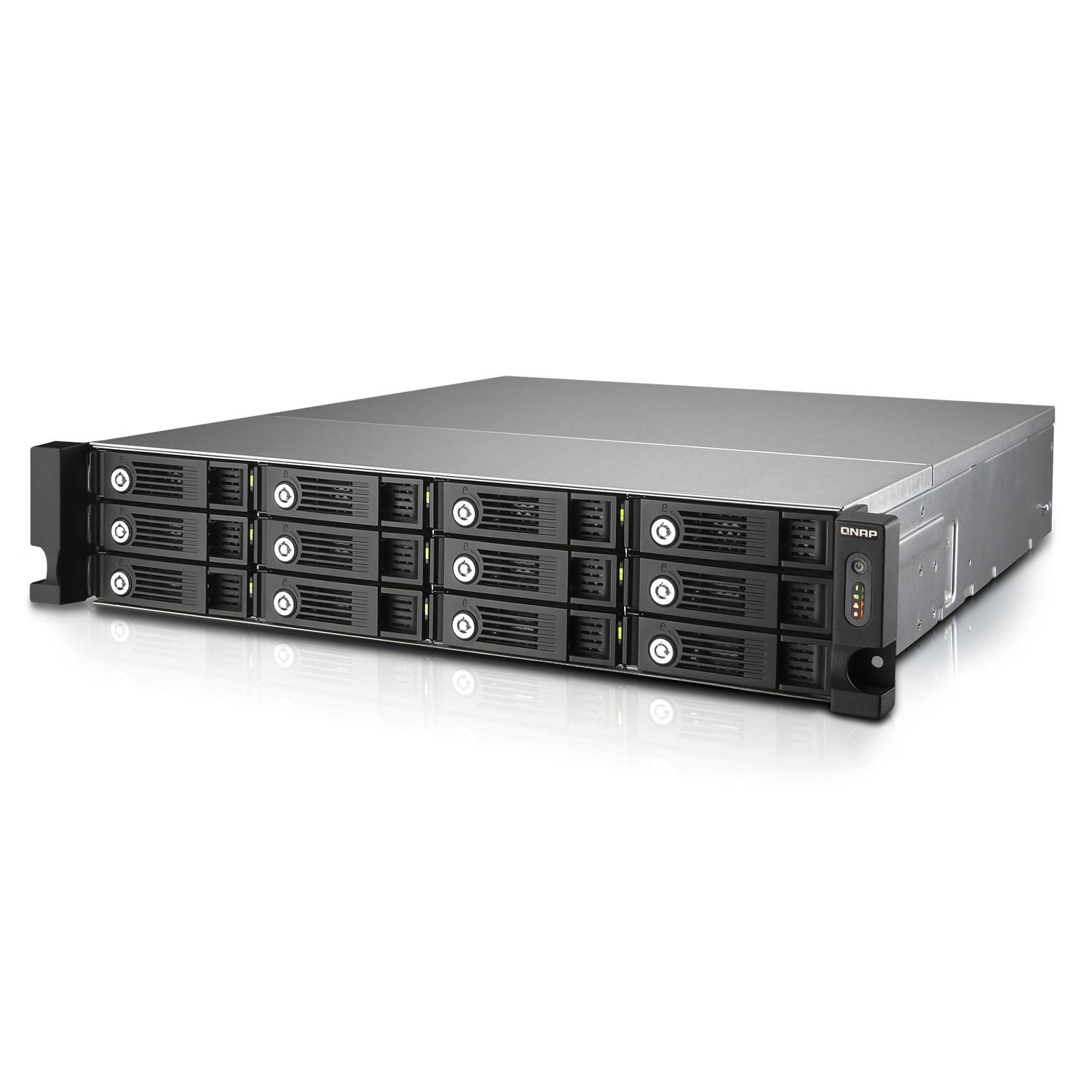 QNAP TVS-1271U-RP-I3-8G - Serveur NAS de Stockage Unifié, Rack 12 Baies, Intel Core i3 3.5 GHz Dual Core, 8Go RAM Extensible, 4 Gbe LAN, HDMI, 2 Ports cache mSATA, 10G-ready, 4K-ready, Alimentation Redondante, Châssis Vide
