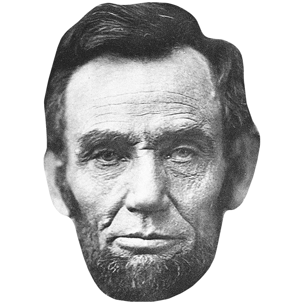 Abraham Lincoln (BW) Celebrity Mask, Flat Card Face, Fancy Dress Mask