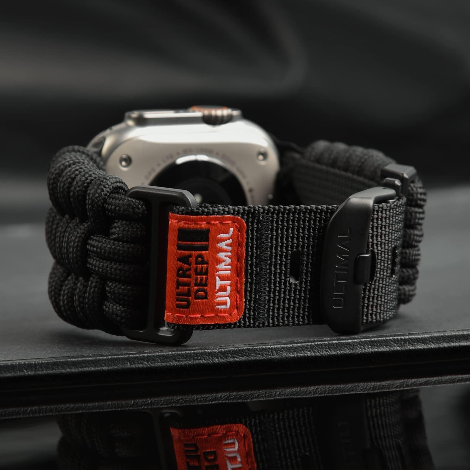 ULTIMAL Correa compatible con Apple Watch de 49 mm/45 mm/44 mm/42 mm, correa de nailon trenzado para deportes al aire libre con hebilla ajustable para Series 1/2/3/4/5/6/SE/7/8/9/Ultra 2/1