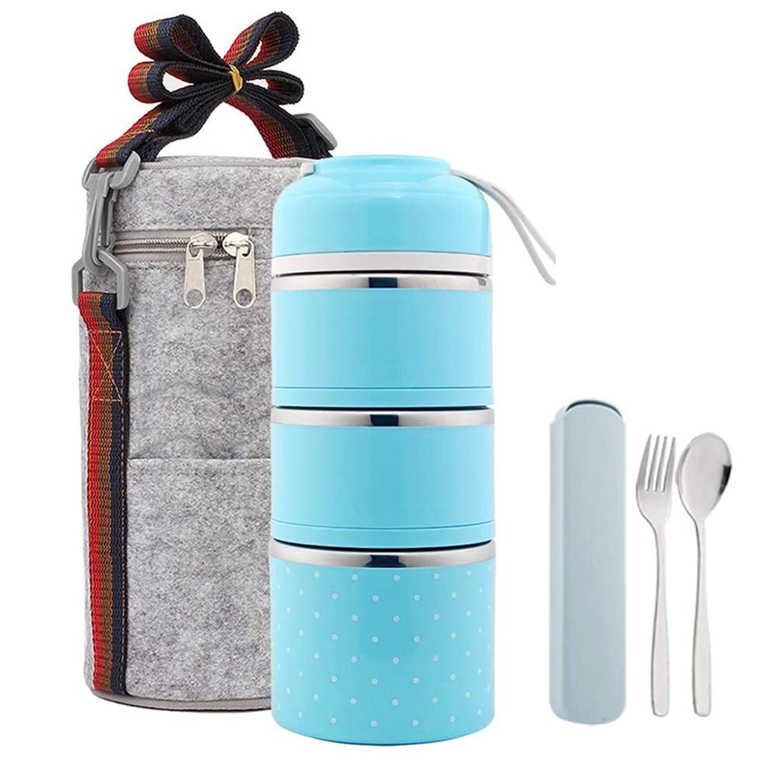 Buy Bento Lunch Box, Stackable Stainless Steel Thermal Lunch Box with