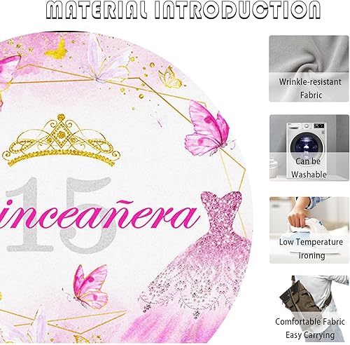 Miniatura 6 de AIBIIN Telón de fondo de quinceañera de 15 cumpleaños de 7 x 5 pies para niñas dulces, rosa intenso, mariposa, fondo de 15 cumpleaños, fotografía,