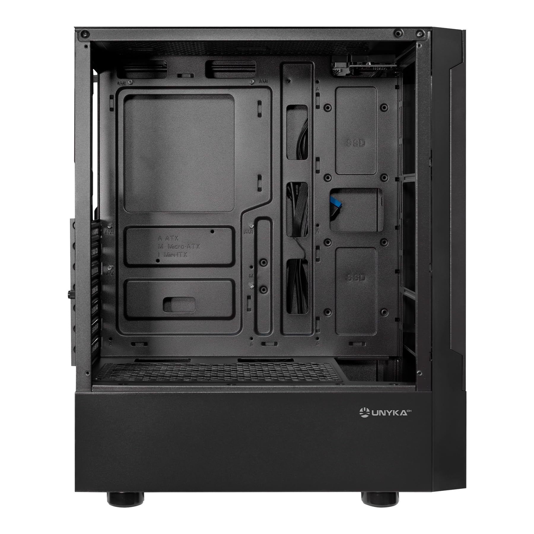 UNYKAch Caja ATX Aero C35,con Panel Lateral de Cristal Templado Tintado, con 2 Puertos USB 3.0, 1 USB 2.0, para Instalación de Tarjetas Gráficas de hasta 315 mm y Disipadores de CPU de hasta 160 mm