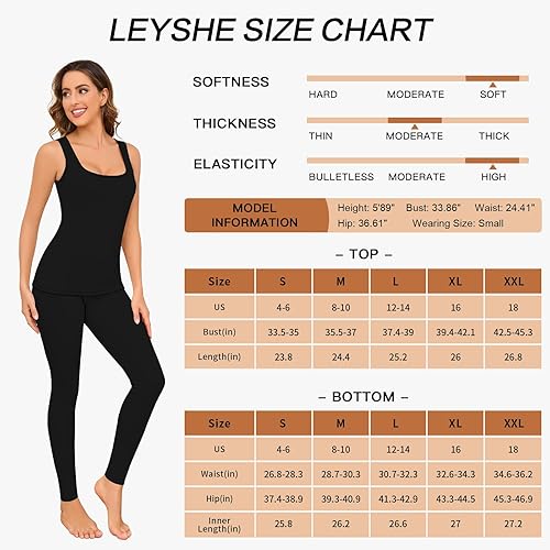 Miniatura 6 de Conjuntos de ropa interior térmica para mujer, pantalones largos de forro polar, capa base térmica, para clima frío, conjunto de camiseta e inferior